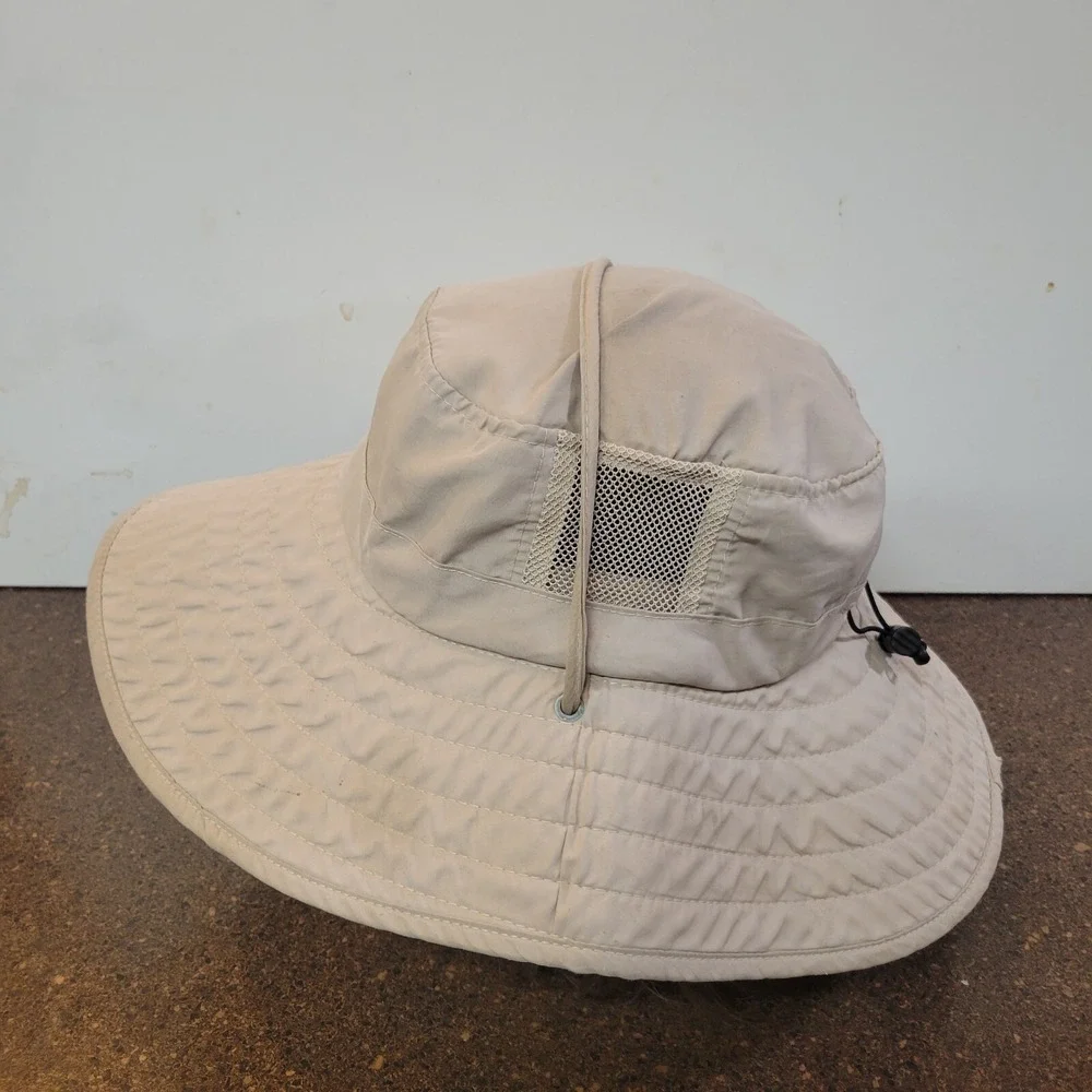 Sun Protection Zone Bucket Hat Women's Beige Vented Breathable Wide Brim UPF50+